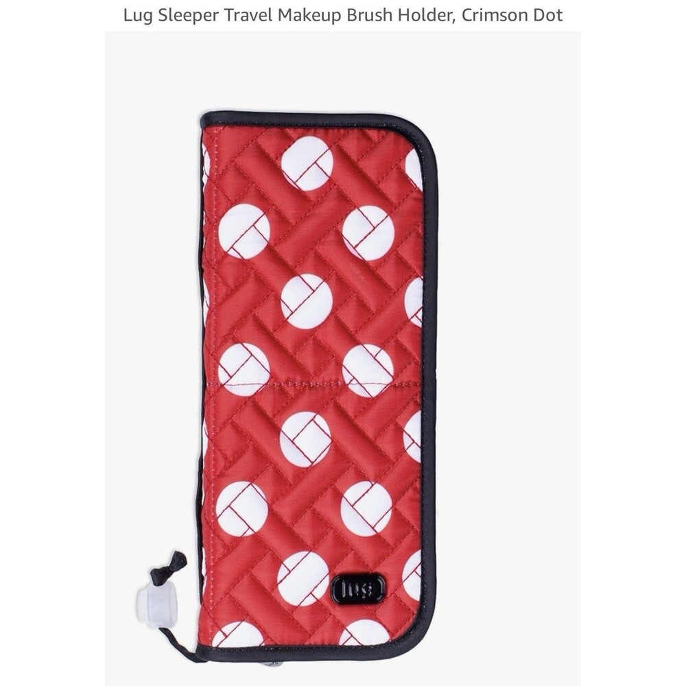 NEW Lug Women's Quilted Sleeper Travel Makeup Brush Holder Red Dot